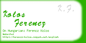 kolos ferencz business card